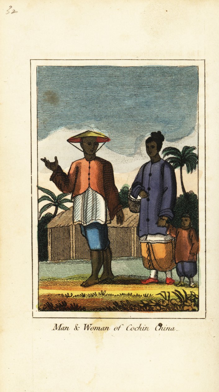 Mand og kvinde fra Cochin Kina (Vietnam) 1818 af English School