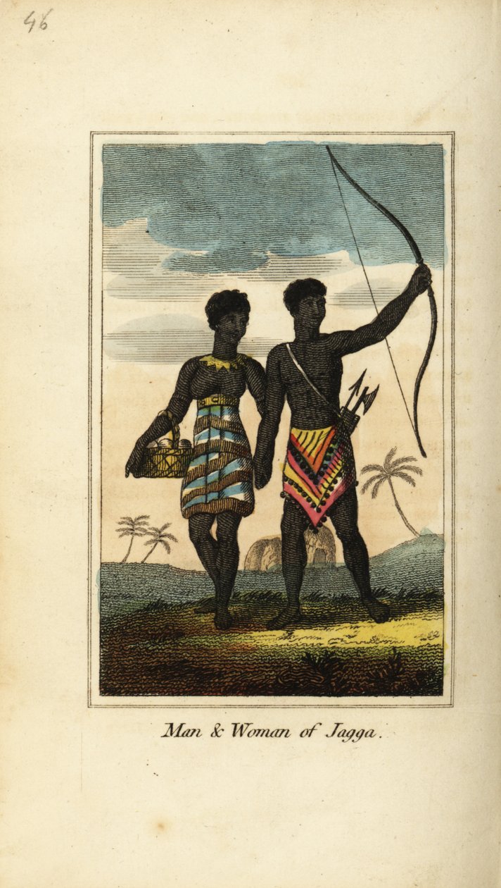 Mand og kvinde fra Jagga, fra kongerigerne Monoemugi og Caffraria, Afrika af English School