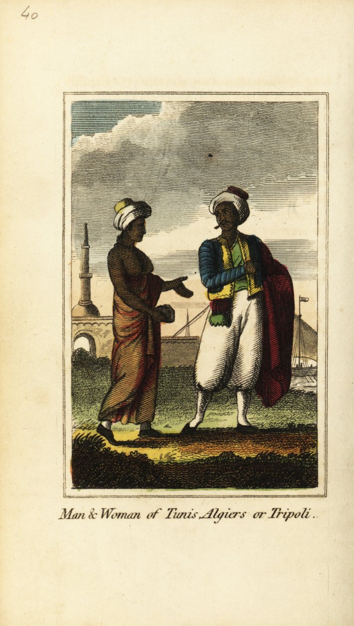 Mand og kvinde fra Tunis, Algier eller Tripoli af English School