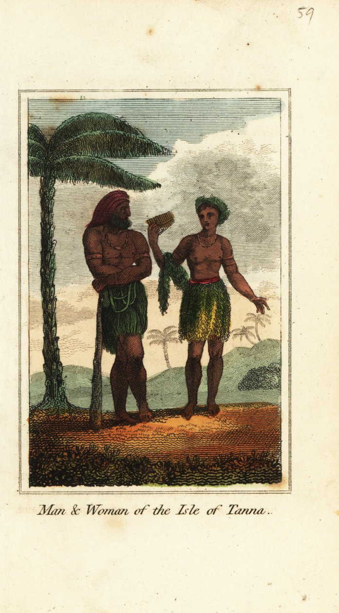 Mand og kvinde på Isle of Tanna, Vanuatu af English School