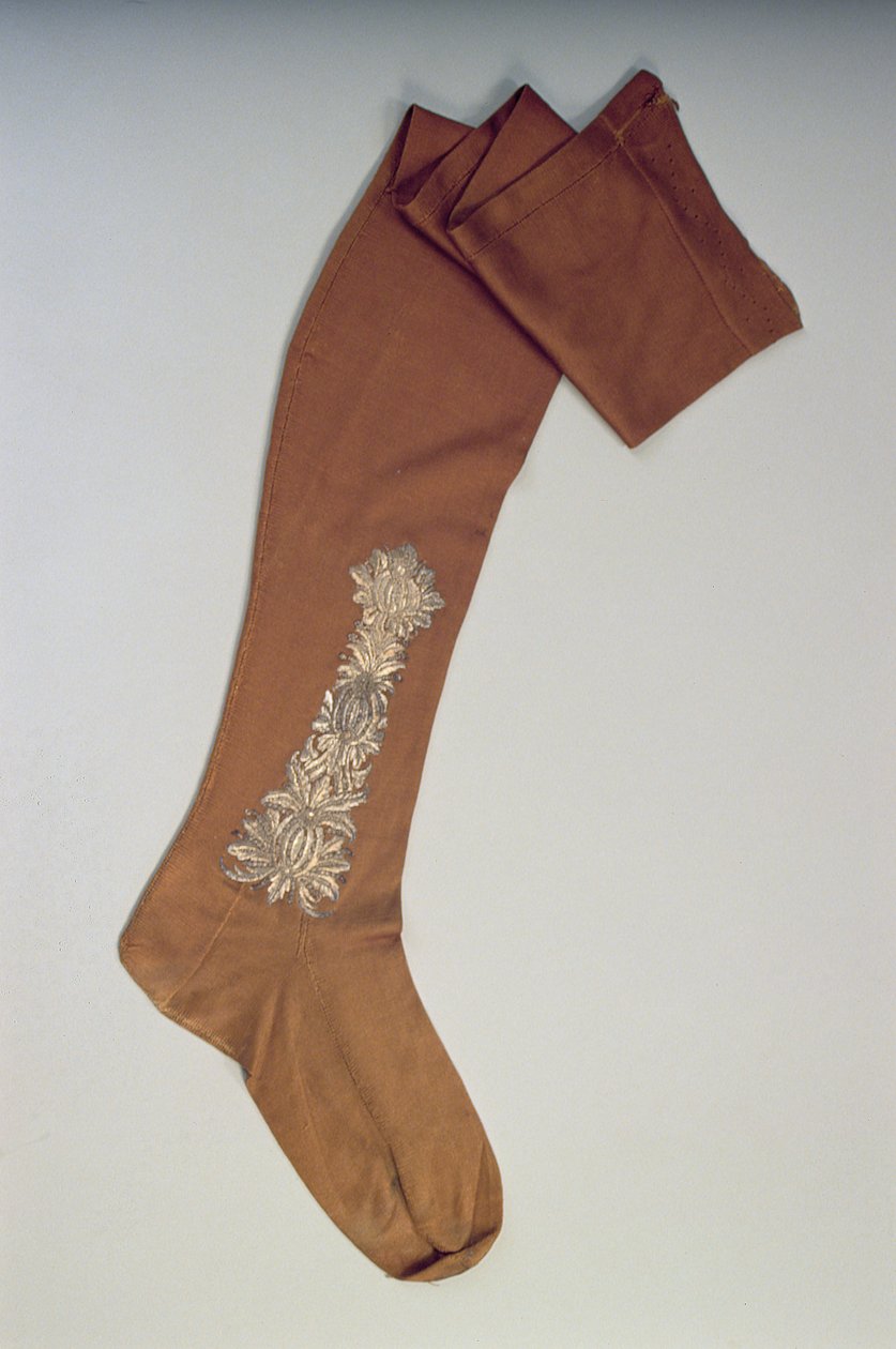 Mans Stocking, ca. 1720 (silke) af English School
