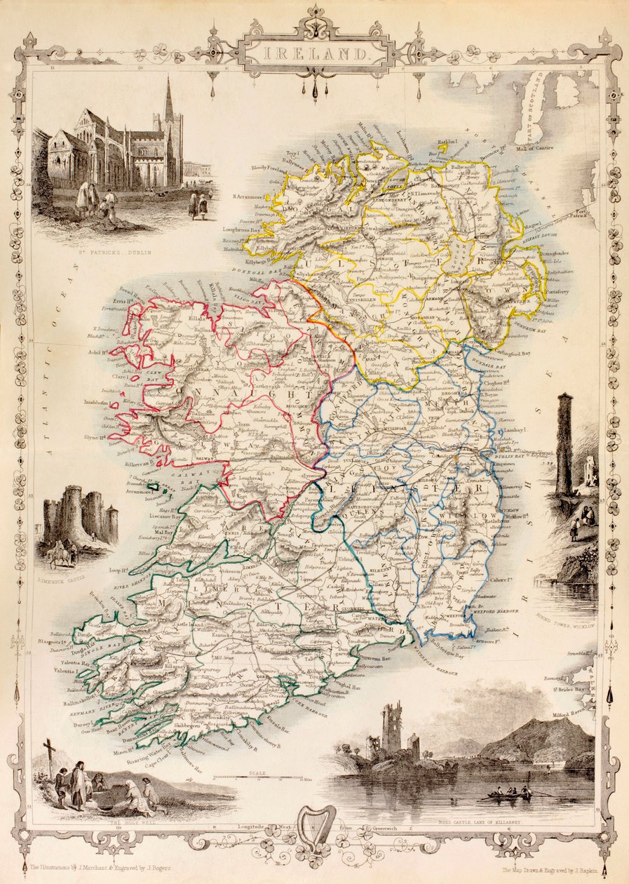 Kort over Irland fra 