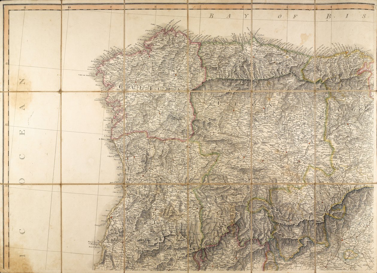Kort over Spanien siges at være blevet brugt af hertugen af Wellington af English School