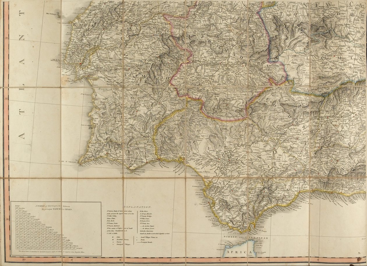 Kort over Spanien siges at være blevet brugt af hertugen af Wellington af English School
