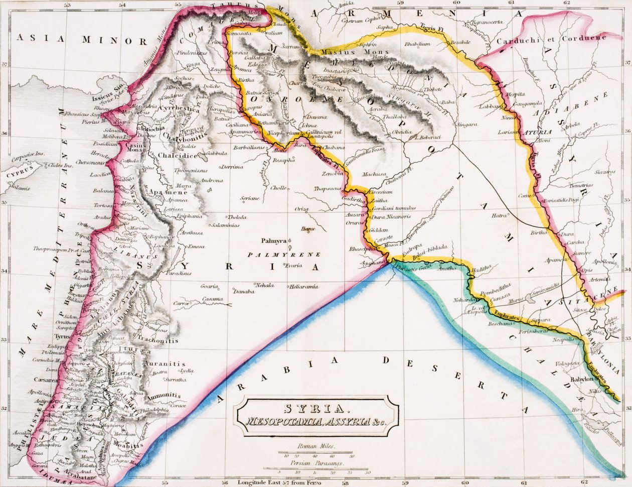 Kort over Syrien, Mesopotamien, Assyrien undc., fra 