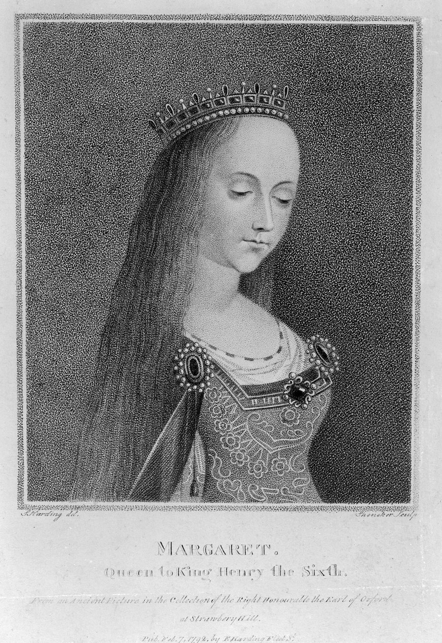 Margareta af Anjou, efter et gammelt billede i samlingen af den ærede jarl af Oxford, 1792 af English School