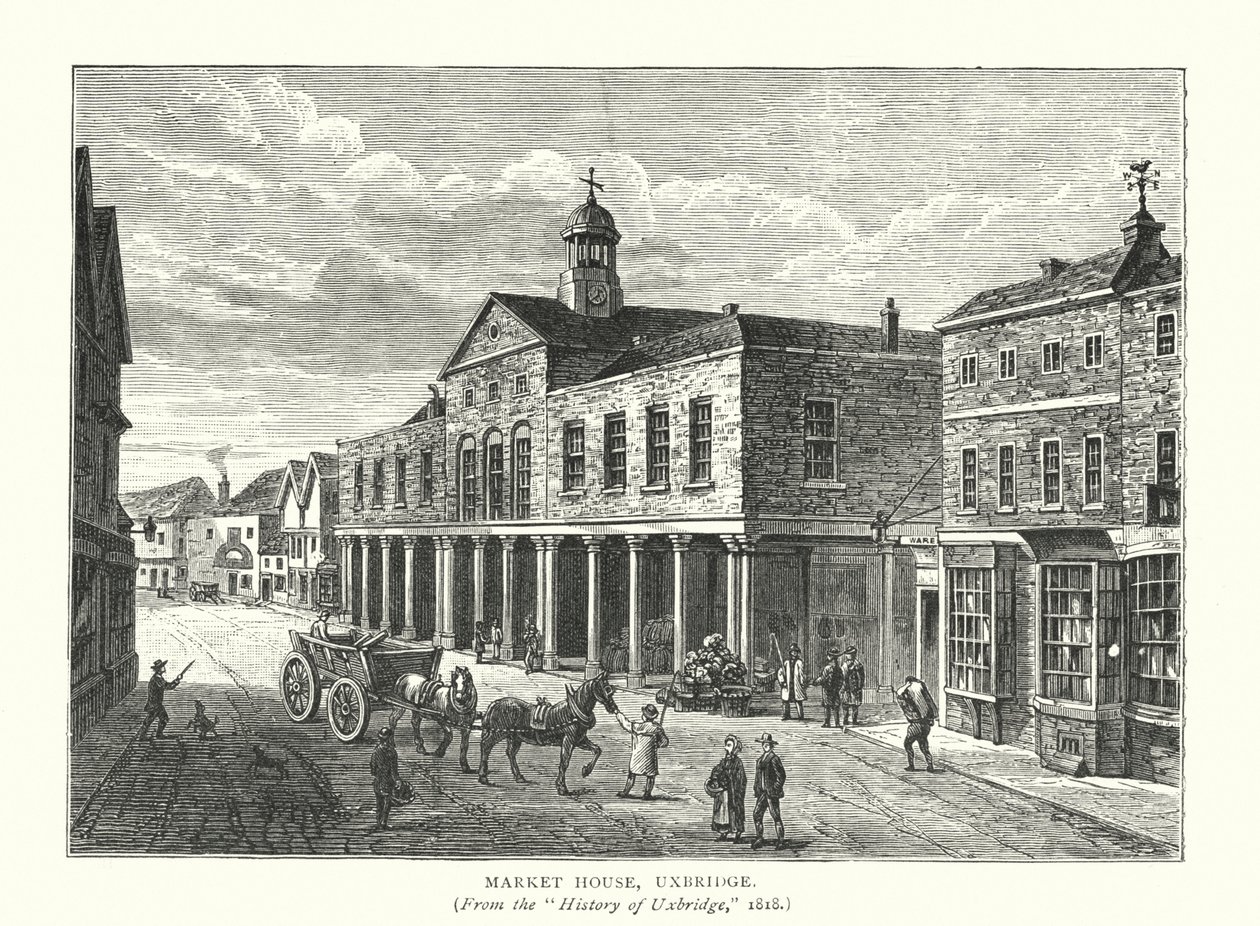 Market House, Uxbridge (kobberstik) af English School