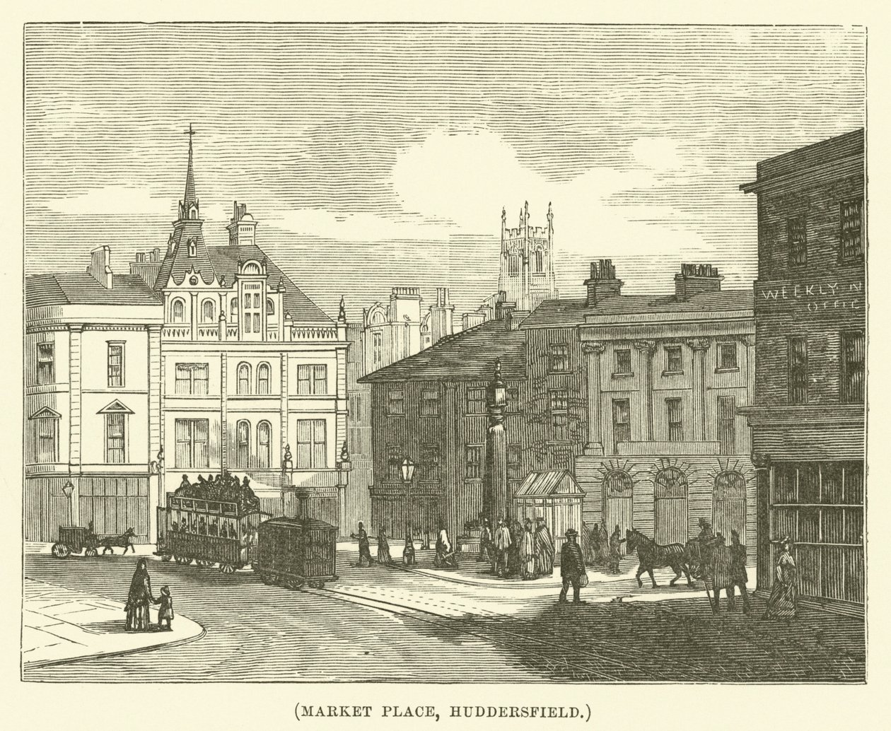 Markedspladsen, Huddersfield (kobberstik) af English School