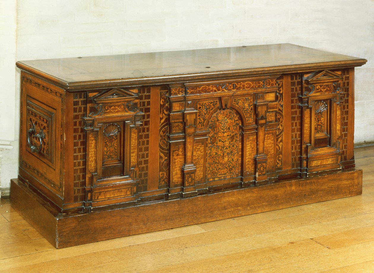 Marquetry ikke-sådan kiste (træ) af English School