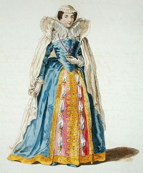 Mary Queen of Scots (1542-87) (farvet gravering) af English School