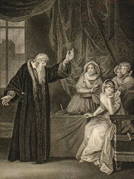 Mary, Queen of Scots (1542-87) og John Knox (ca. 1512-72) (gravering) af English School