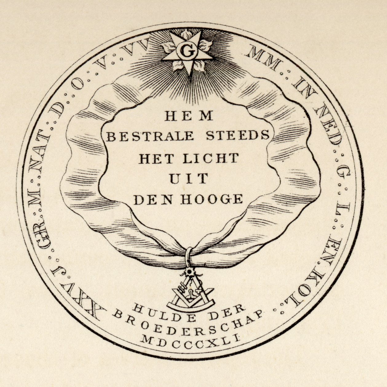 Frimurerisk segl, 1841, fra 