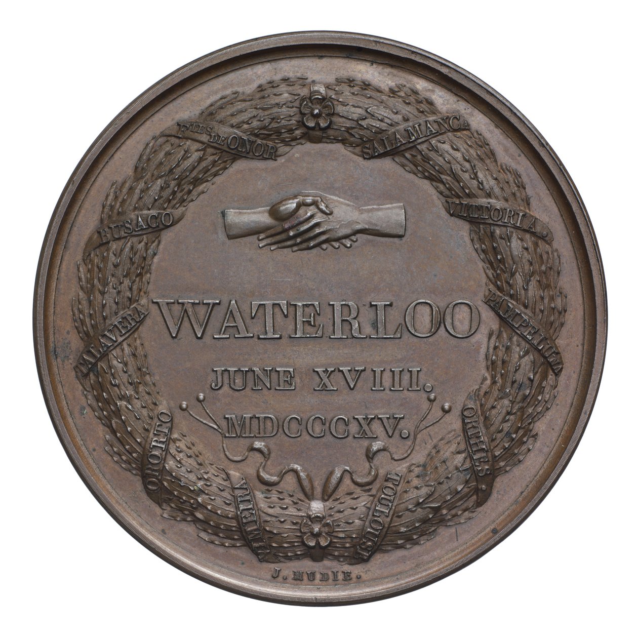 Medalje til minde om slaget ved Waterloo af English School