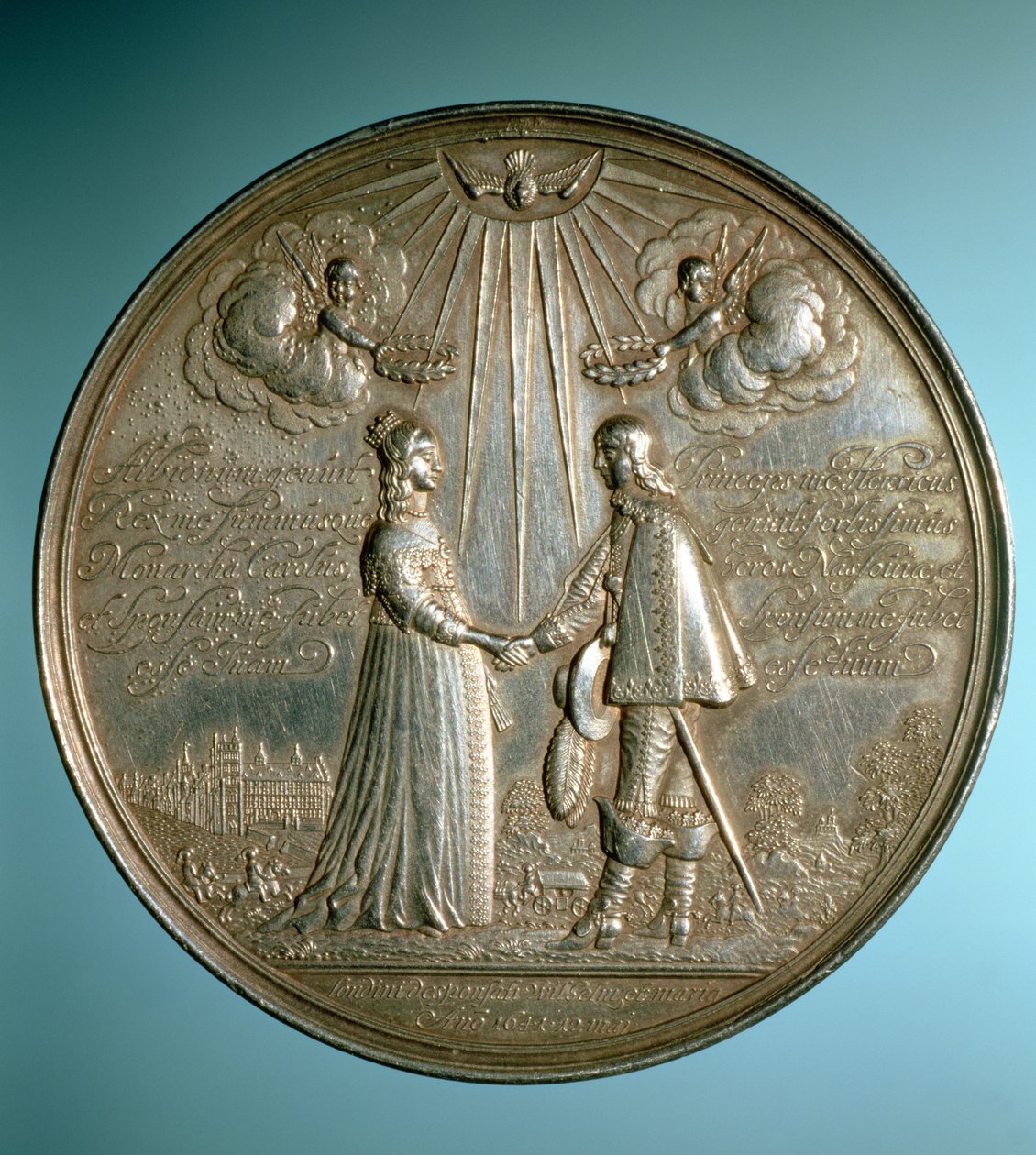 Medalje til minde om prinsesse Marys (1631-60) bryllup med Vilhelm II af Orange (1626-50), 1640 af English School