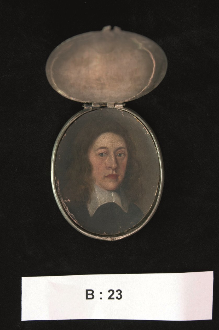 Miniature af Henry Cromwell, Lord Lieutenant of Ireland, ca. 1655-59 (akvarel) af English School