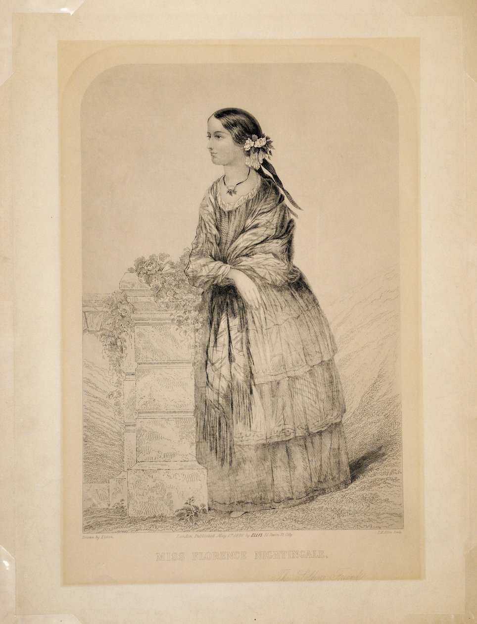 Miss Florence Nightingale: The Soldiers Friend af Elston, indgraveret af T.H. Ellis, pub. af Ellis, 51 Jewin Street, City of London, 1. maj 1856 af English School