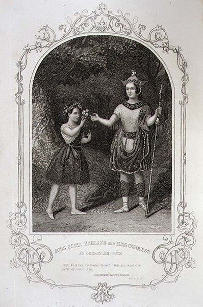 Miss Julia Harland og Miss Conquest som Oberon og Puck, 2. akt. Scene 2 af 