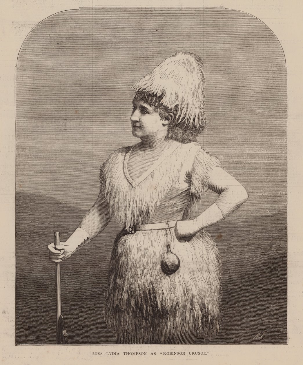 Miss Lydia Thompson som "Robinson Crusoe" (kobberstik) af English School