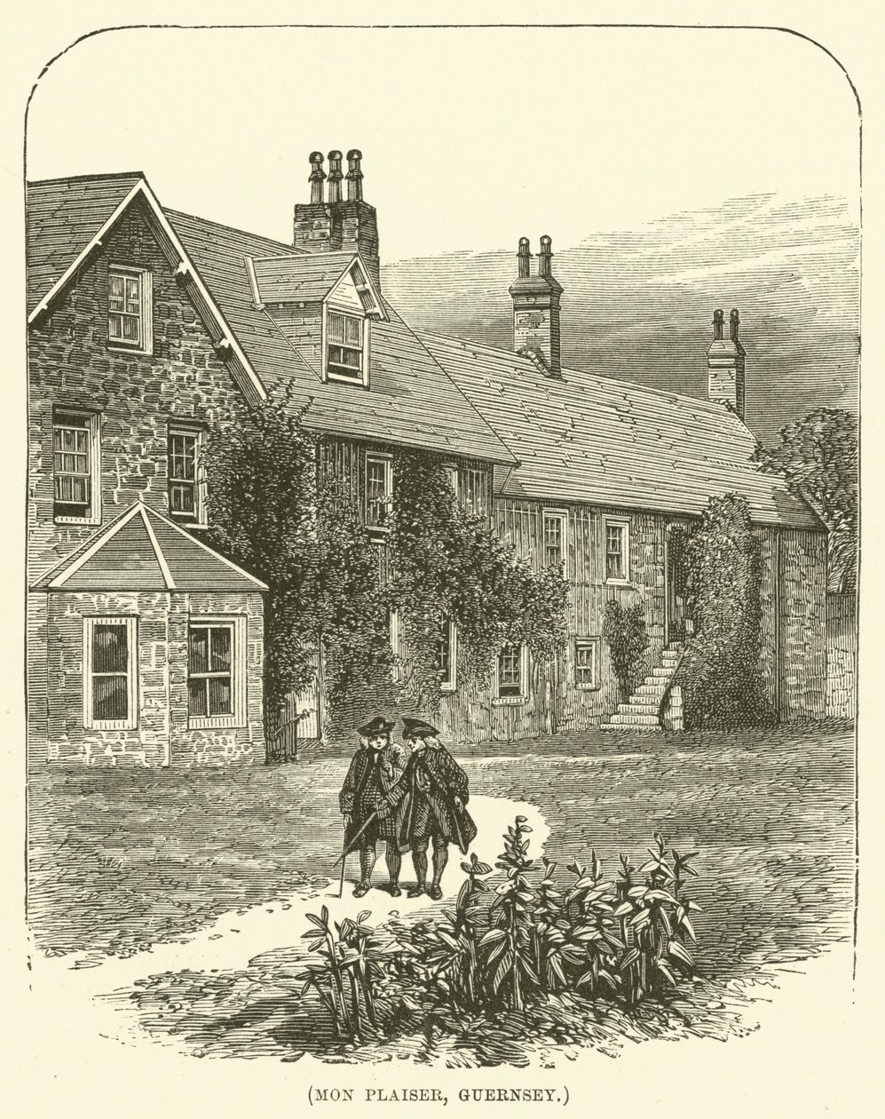 Mon Plaiser, Guernsey (kobberstik) af English School