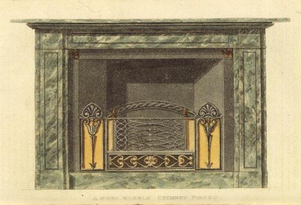 Mona Marble Chimney Piece, fra Ackermanns Repository of Arts, Vol II, 2, Plade 20 af English School