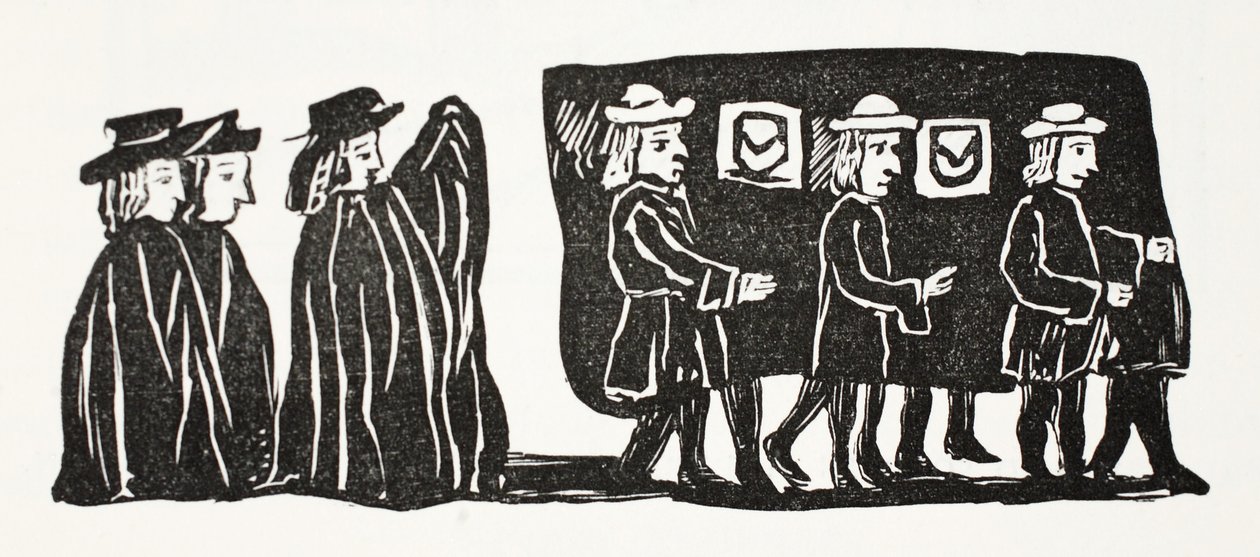 Mother Bunches Funeral, illustration fra Chapter-books of the Attende Century af John Ashton, pub. 1882 af English School
