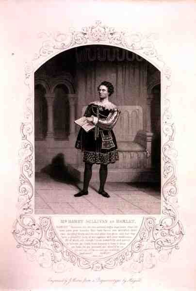 Mr Barry Sullivan som Hamlet, Anden Akt, Scene 2, i skuespillet af William Shakespeare (1564-1616) indgraveret af J. Moore, fra en daguerreotypi af J.P. Mayall (1810-1901) (gravering) af English School