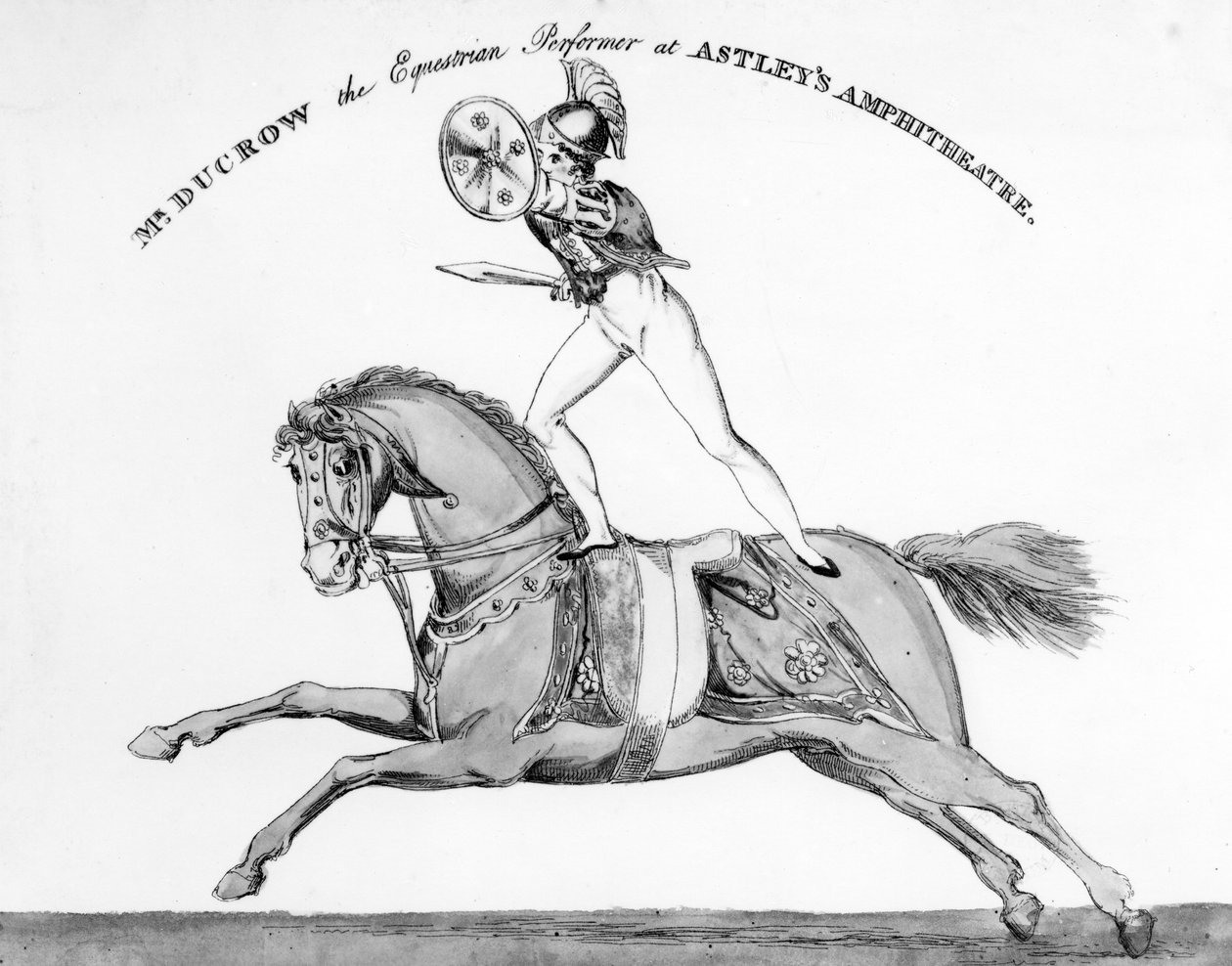 Mr. Ducrow the Equestrian Performer ved Astleys Amphitheatre, omkring 1840 af English School