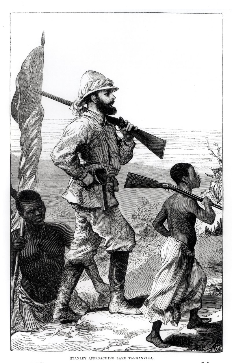 Mr. Henry Morton Stanley (1841-1904) nærmer sig Tanganyika-søen af English School