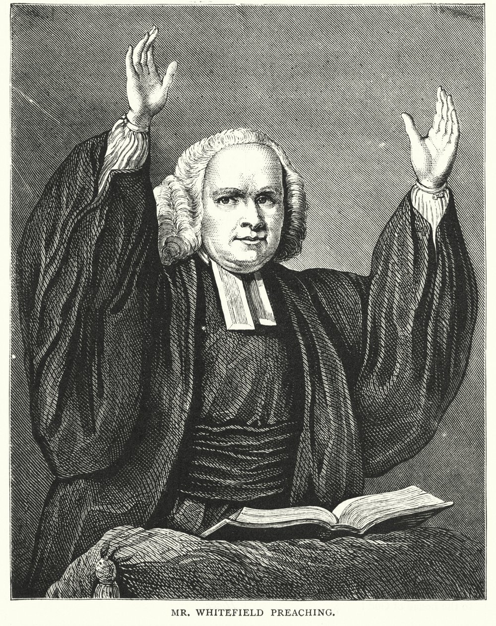 Mr Whitefield prædiker (kobberstik) af English School