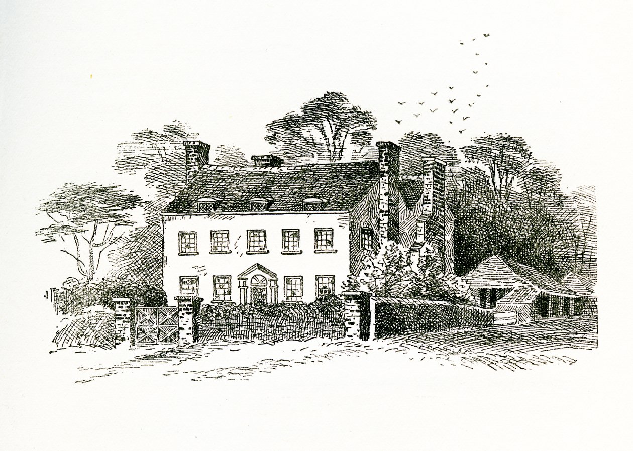 Fru Snookes hus i Ringmer, Sussex, England, 1733 af English School