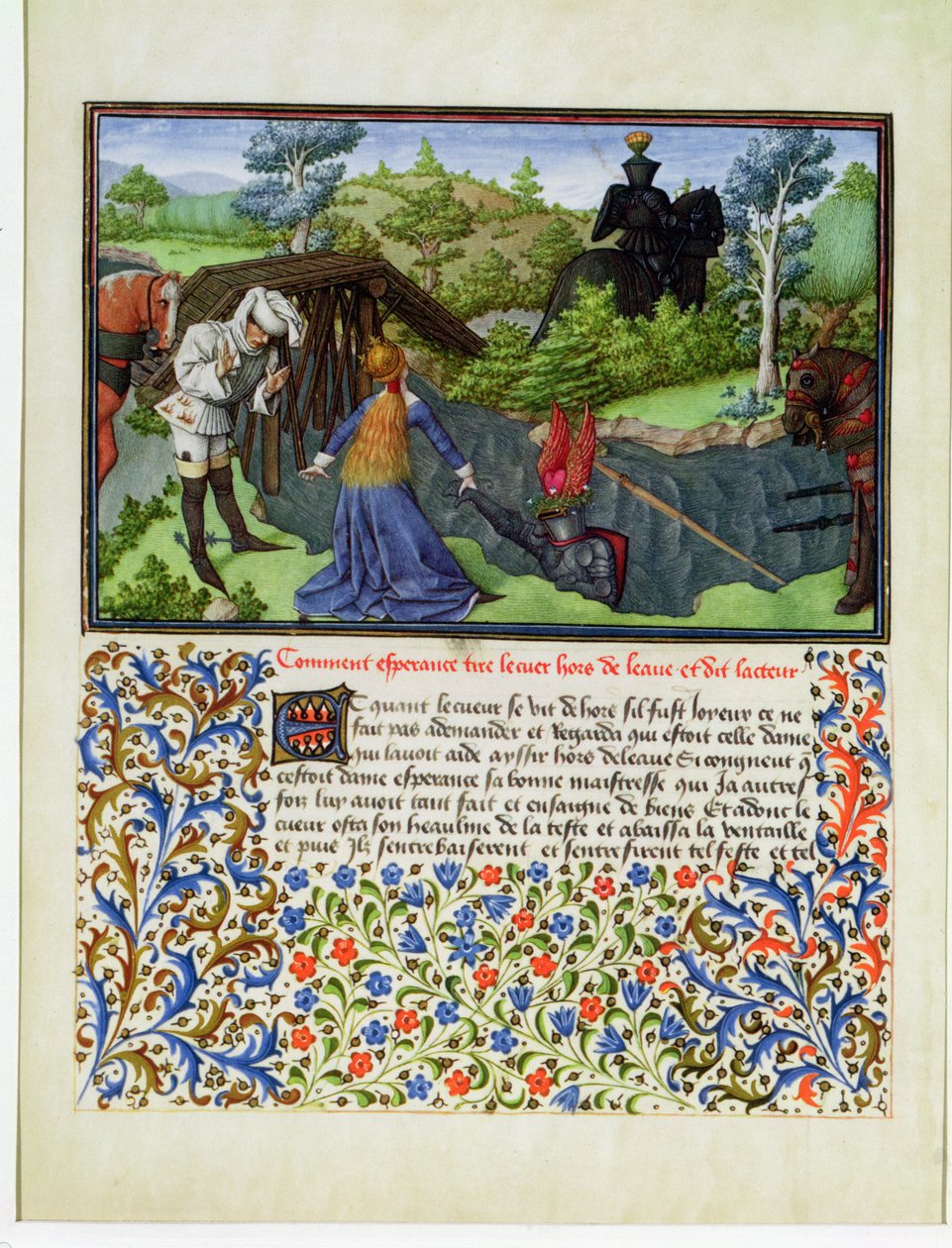Ms. 2597 Hope Takes Heart out of the River of Tears, faksimileudgave af Livre du Coeur dAmours Espris af Rene dAnjou af English School