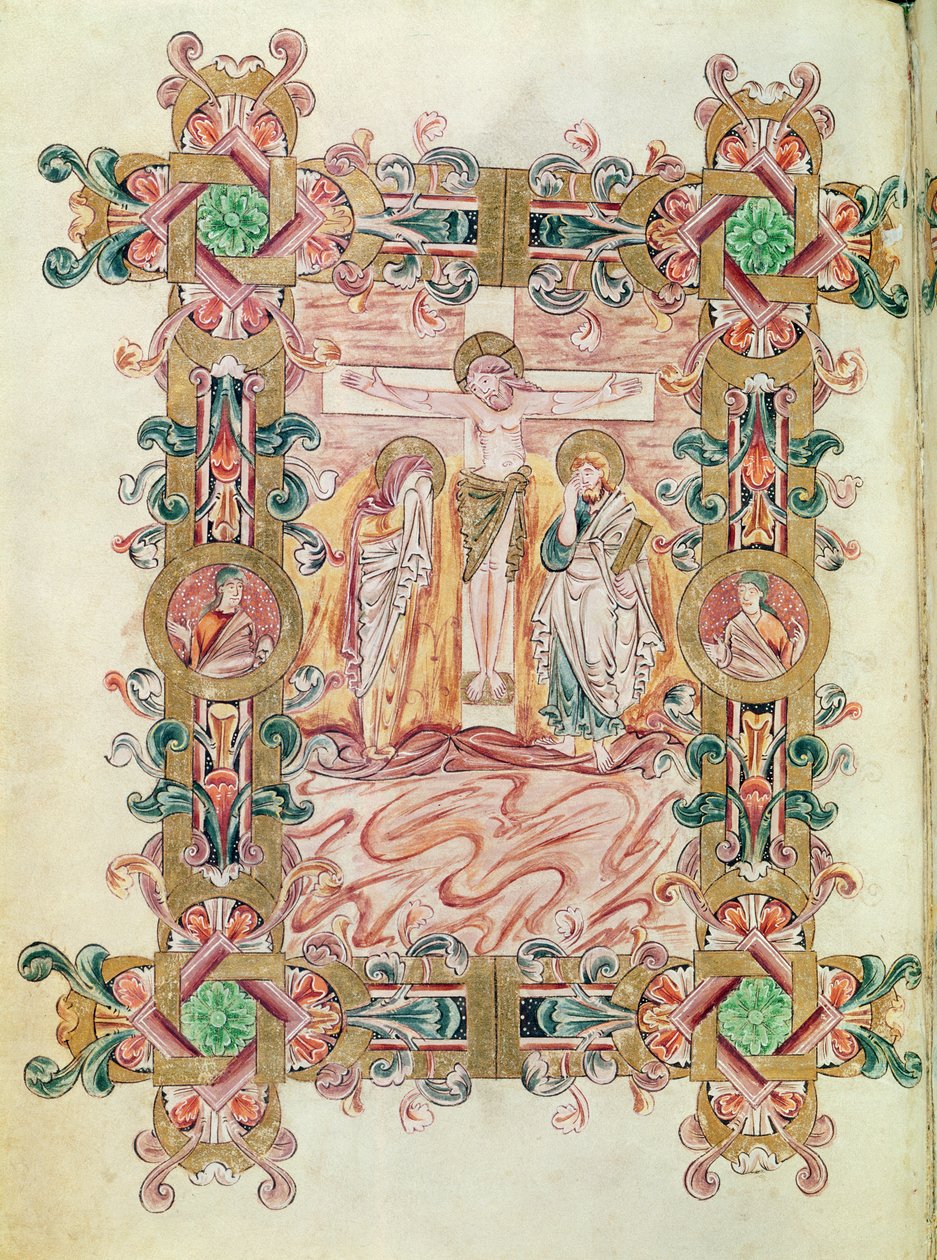 Ms 274 (Y-6) fol.71v Korsfæstelsen, fra Missalet af Robert af Jumieges, c.1016 af English School