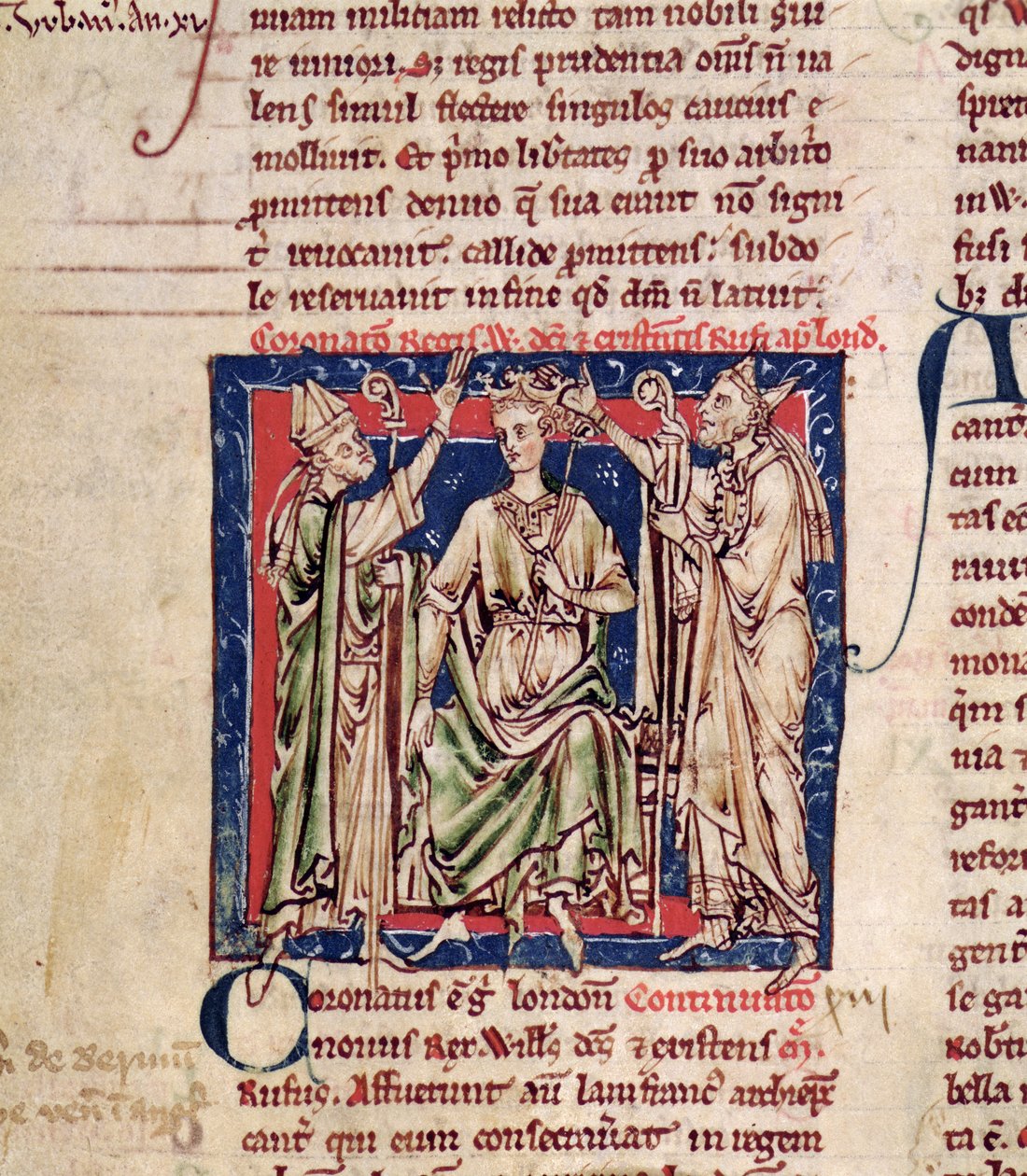 Ms 6712 (A.6.89) fol.126v William II (c.1057-1100) miniature fra Flores Historiarum, af Matthew Paris, 1250-52 af English School