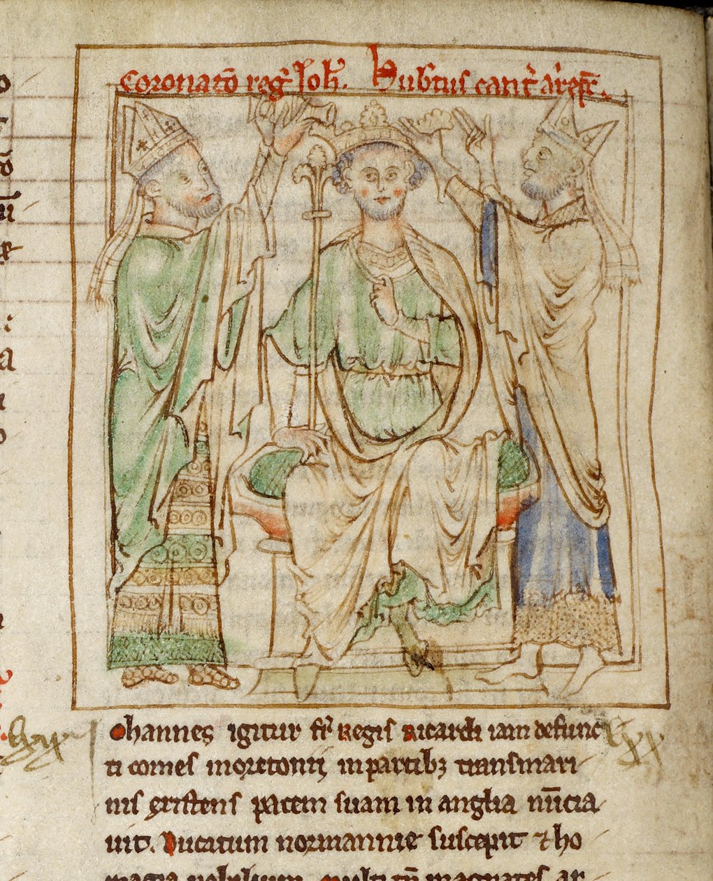 Ms 6712 (A.6.89) fol.144v King John (1167-1216), miniature fra 