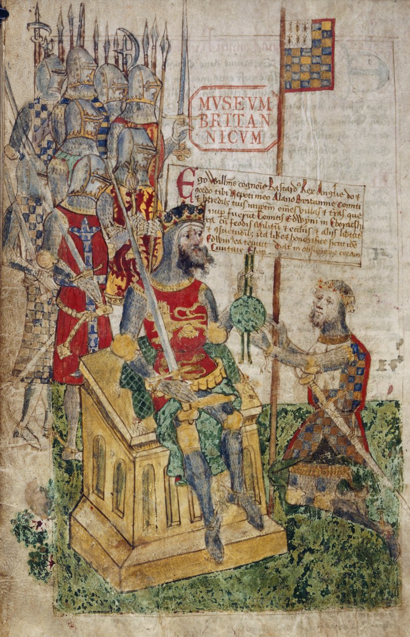 Ms Cotton Faustina B. VII, f.27 William I og Earl of Brittany, fra 