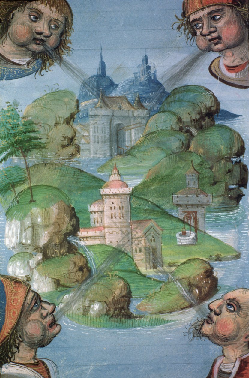 Ms Hunter 9 f.47v City, fra Hunterian Psalter, c.1170 af English School