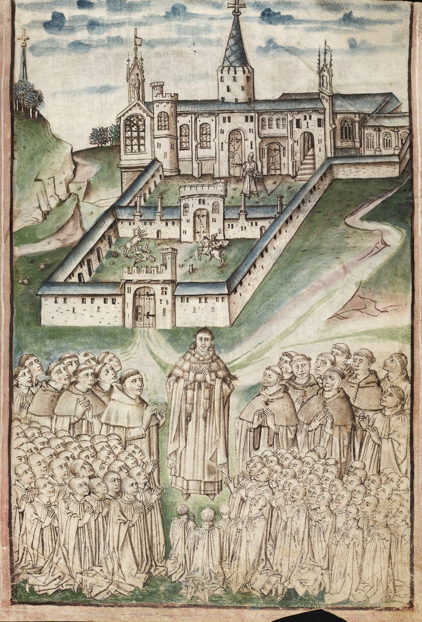 Fru New Coll 288, f3r. (Chaundler-manuskript), Life of William of Wykeham af Thomas Chaundler (pen og blæk & tempera på vellum) af English School