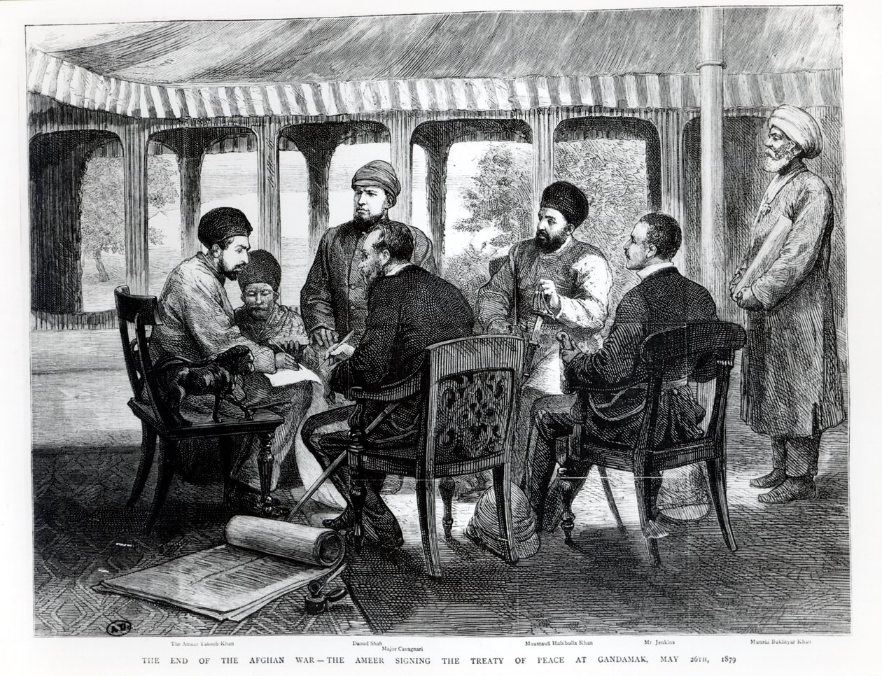 Muhammad Yaqub Khan (1849-1923) underskrev fredstraktaten i Gundamak den 26. maj, 1879 af English School