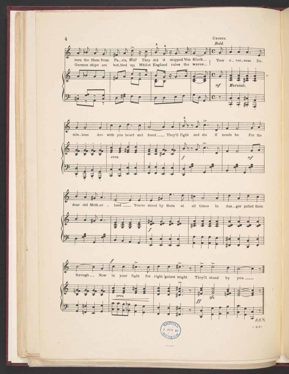Musikpartitur af sangen "We