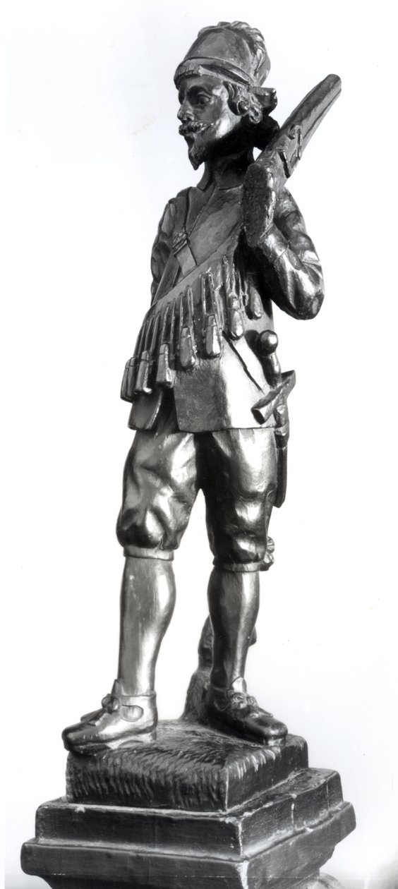 Musketer, 1638 (udskåret træ) af English School