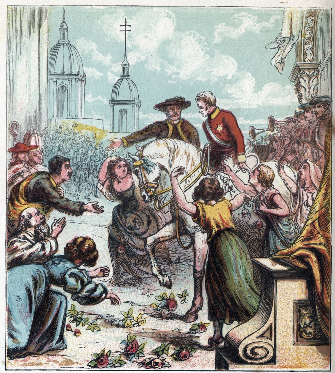 Napoleonskrigen: Hertugen af Wellington (1769-1852) befriede Madrid fra det franske greb i 1812. Wellington i Madrid af English School