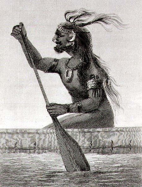 Indfødt af New Guinea, graveret af S. Bull (gravering) af English School