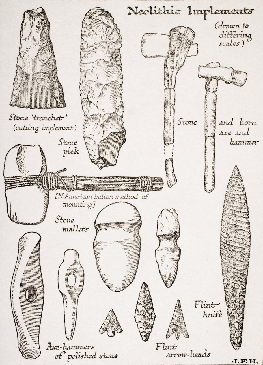 Neolithic Implements, illustration fra 