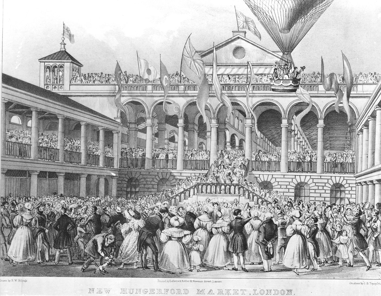 New Hungerford Market, 1833 af English School