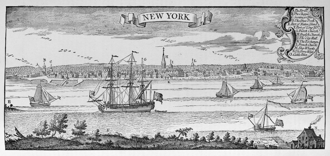 New York i 1732, illustration fra bind V af 