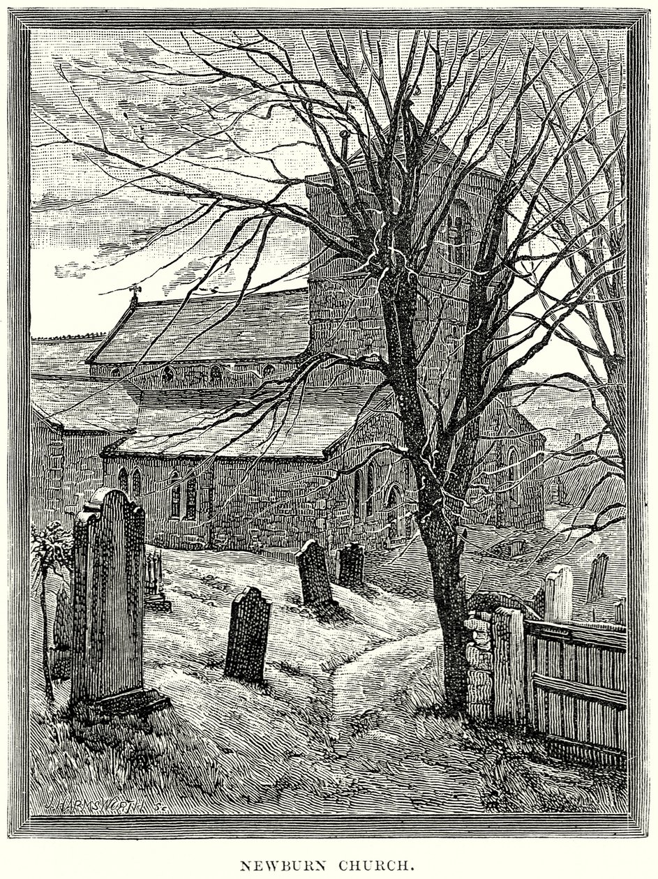 Newburn Kirke (gravering) af English School