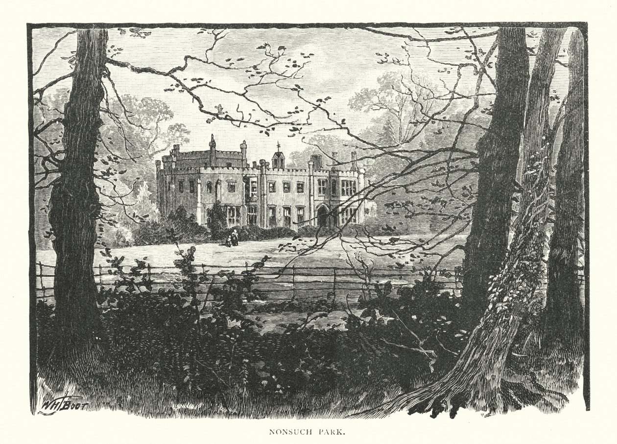 Nonsuch Park (gravering) af English School