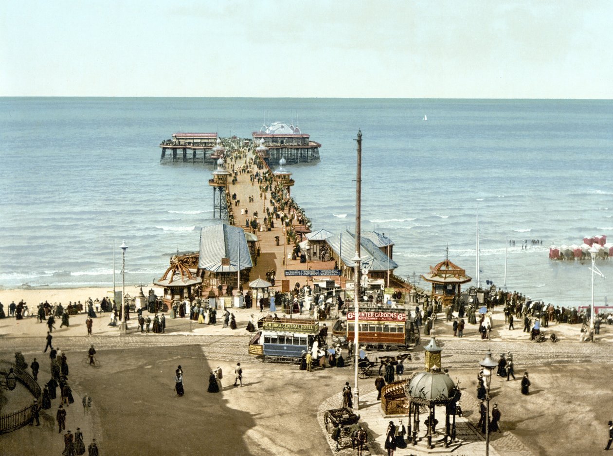 North Pier, Blackpool (håndfarvet foto) af English School