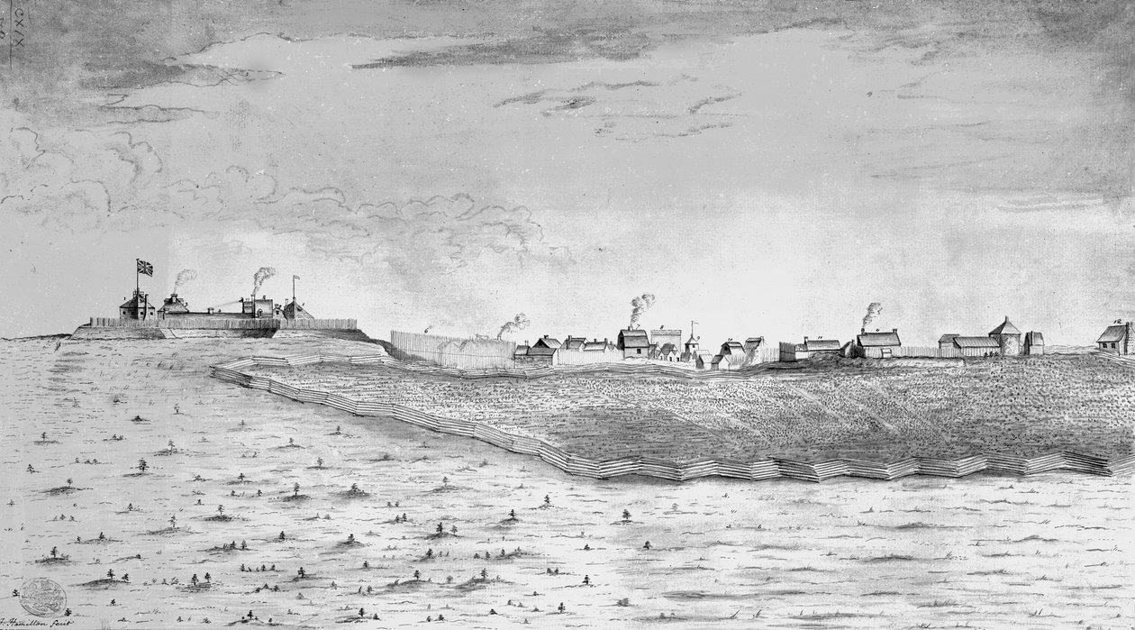 Nordvest udsigt over Fort Lawrence i Chignectou af English School