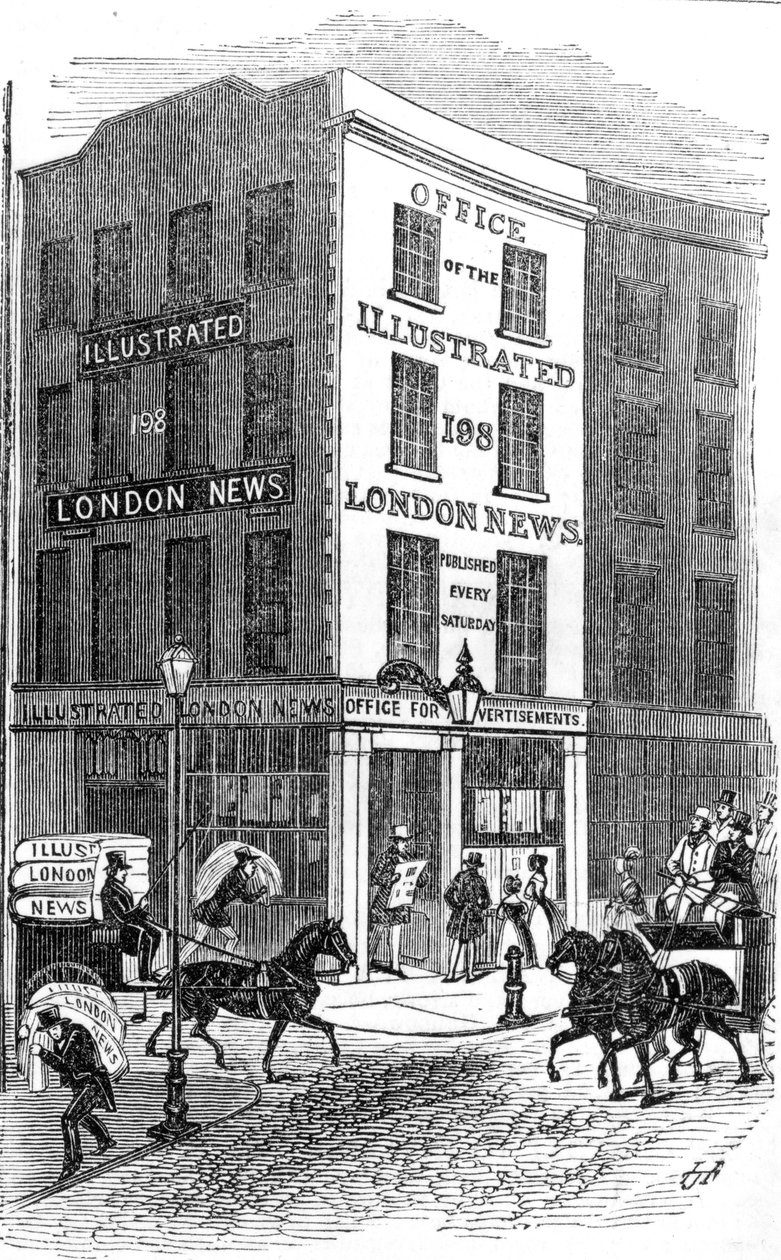 Office of the Illustrated London News, 1842 af English School